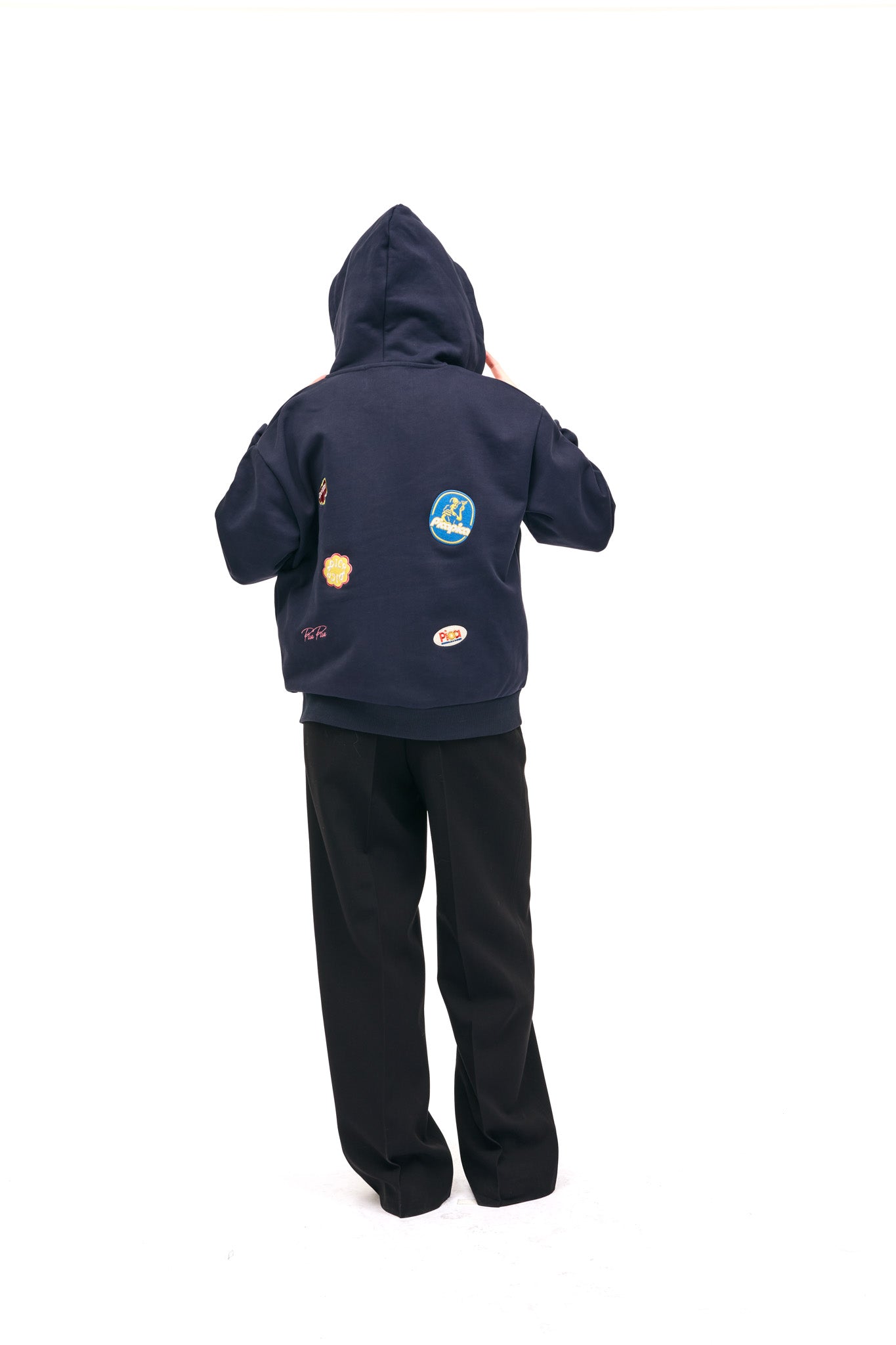 Mehdi Zip Hoodie Pica Patches - Navy