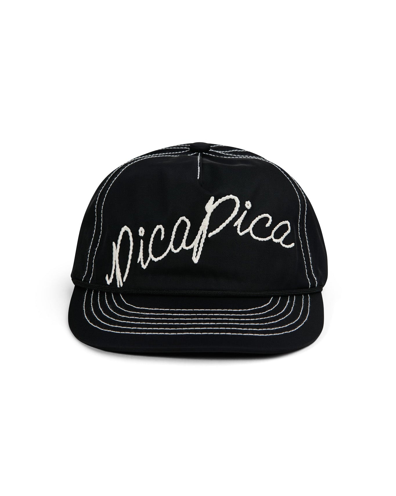 Handwritten Pica Cap - Black w. White Seams