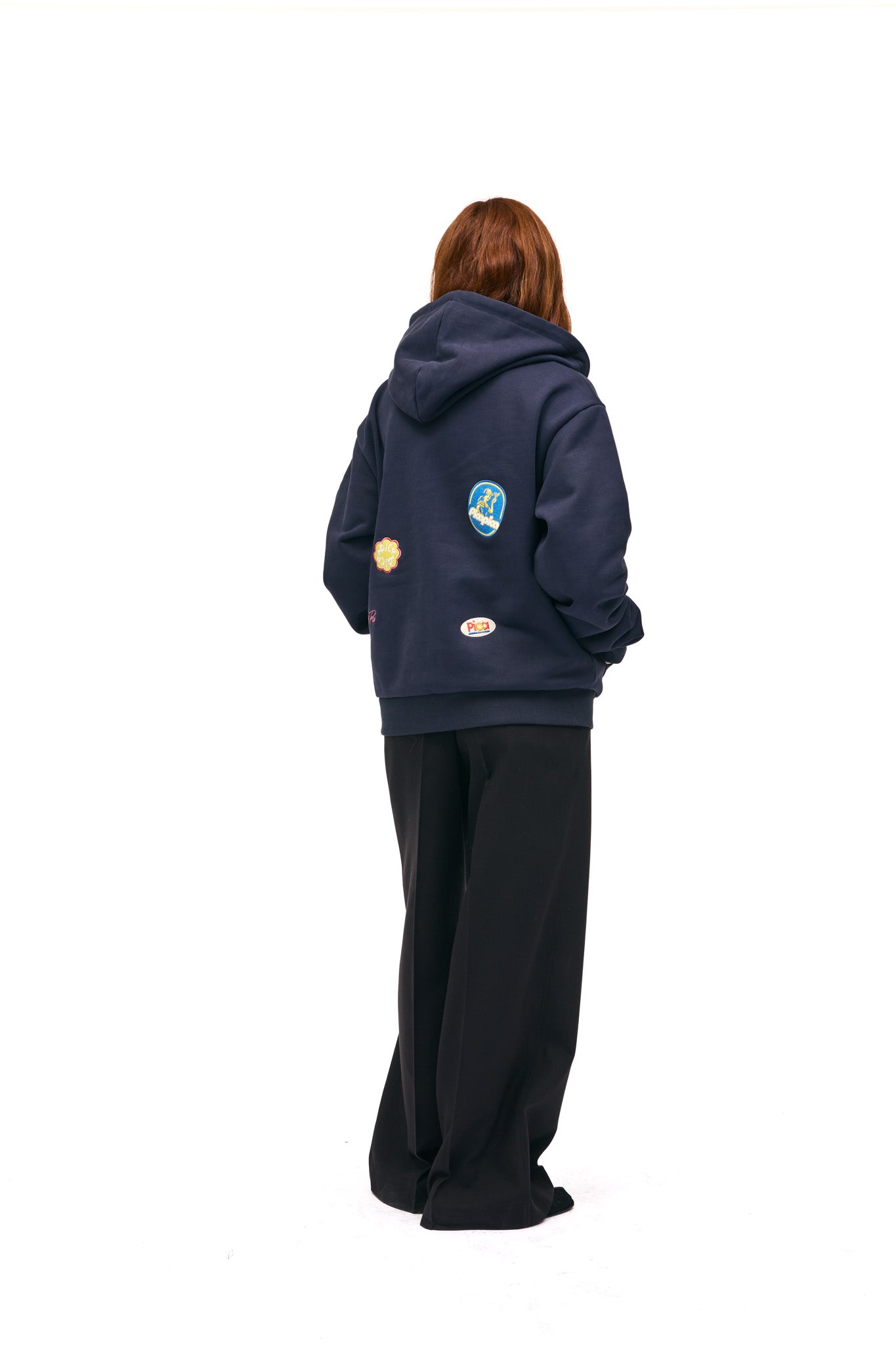 Mehdi Zip Hoodie Pica Patches - Navy