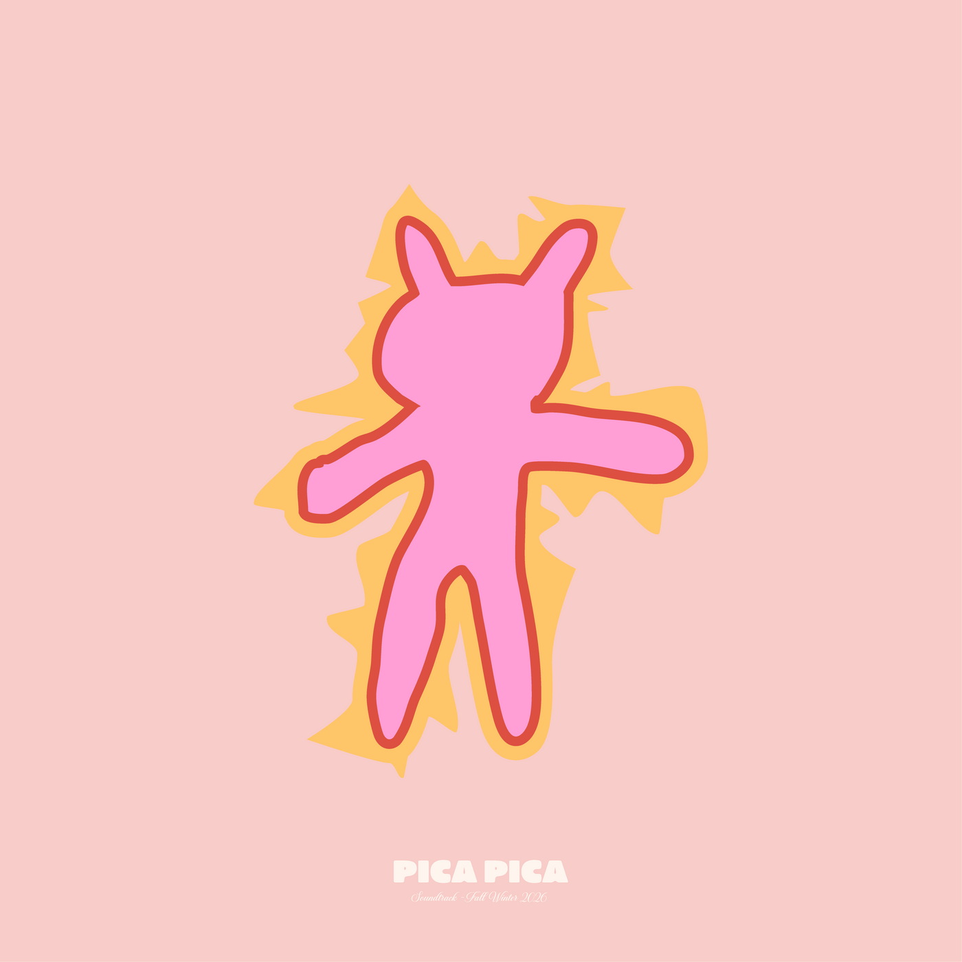Pink and yellow artwork for the Pica Pica Fall Winter 2026 soundtrack.